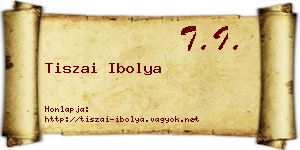 Tiszai Ibolya névjegykártya